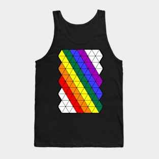 Pride triangular grid rainbow colors gift Tank Top